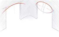 Two types of arches – segmented (left) and elliptical (right) – can be laid out with site-built templates.