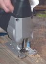 Craftsman's powerful blower keeps the cut line clear.