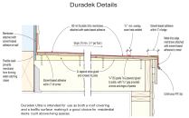 Duradek Ultra is intended for use as both a roof covering and a traffic surface, making it a good choice for residential decks built above living spaces.