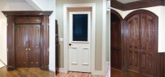 More economical than custom doors and more stable than pine raised-panel doors, stock solid-core doors can be used to create stunning frame-and-panel, glazed, and segmented-arch doors with a little ingenuity and applied moldings.