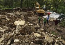 He put $15,000 into his budget for drilling and blasting. But as the excavator kept working, the stone started to peel back easily in nice flat slabs.