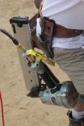 The rear-mounted swiveling hook presents a variety of hanging options. You can hook everything from hammer loops and trusses to ladders and pipe staging.