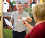 Canvasser at homeowner's front door