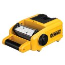 The area light has a handle, pivoting LED light bar, and a place to put an 18- or 20-volt max DeWalt battery.