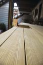 Not all treated southern yellow pine has clear vertical grain like this, of course, but your PT decking will look better if you run it lightly through a power planer to remove grade marks prior to installation.