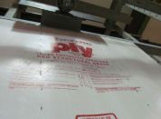 Buckling between studs of ThermoPly Red during APA tests to evaluate the panel product's shear resistance