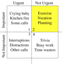 Matrix from Stephen Covey's 7 Habits of Highly Effective People