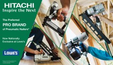 The image sent with the Lowe's/Hitachi press release focuses on the pneumatics Home Depot will no longer be able to sell.