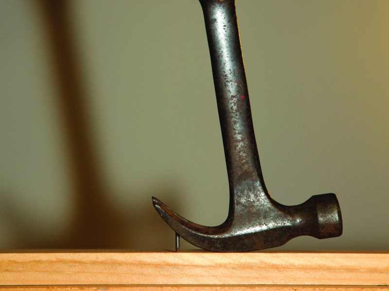 Used mainly for finish work, curved-claw hammers excel at withdrawing nails without marring the surface of the wood.