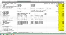 Screen showing a calculated labor burden