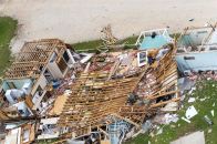While flooding during its tropical-storm phase has become the big story, Harvey was initially a hurricane, landing ashore as a Category 4 storm capable of flattening buildings. (Photo: Dept. of Defense)