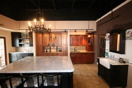 Kitchen vignettes at Alure's showroom show customers multiple options