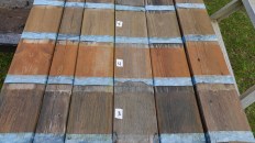 After 28 months, all of the finishes had faded to some degree, but Cutek Extreme—number 4 in the photo above and the top performer in the testing—still retained most of its color, even on the ipe sample.