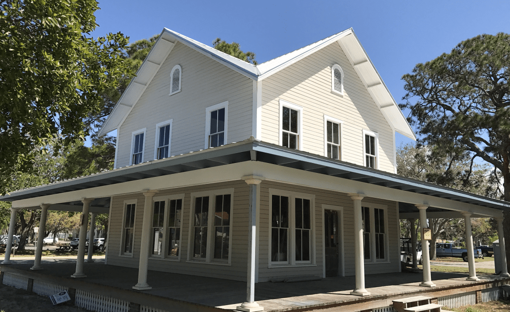 19th century house in Sarasota County, Fla., with generous overhangs.