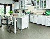Koncrete
Countertop - Ice White G238 natural stone granite slab 
Backsplash - White KC01 4x12
Accent strip - cool katina KC07 deco
Floor - Grey KC04 12x24