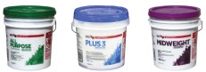 Companies such as USG and National Gypsum offer joint compound in a wide variety of weights and formulations. A few examples from USG are shown above: All-Purpose compound on the left can be used for embedding tape as well as for finish coats. Plus 3 is lighter weight and is for finish coats. Midweight is between the two and can be used for both taping and finish.