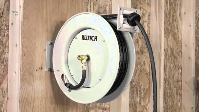 Klutch 50-foot hose reel with auto rewind