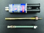 Three anchoring options: Epoxy, hammer-drive anchor, and wedge anchor.