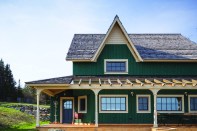 At $303 per square foot, this 1,650-square-foot Middlesex, Vt., off-grid, foam-free
house sequesters 600 kilograms of CO2.