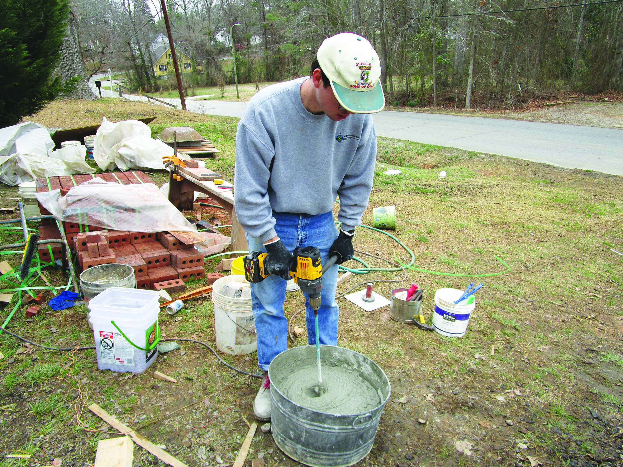 The DeWalt DCD130 60V Max mixer/drill is a high-torque, low-speed tool capable of churning out nine 5-gallon buckets of concrete on a single charge. Equipped with an electronic clutch to protect wrists and hands in case of bind-up, the tool can also be used for drilling big holes in framing for drain and vent pipe or for driving large-diameter structural screws.