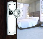 Knob on white wooden door