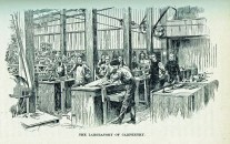Among the many laboratories in Charles Ham’s Ideal School, the Laboratory of Carpentry is one of several classrooms students attend each day to learn “through things instead of through signs of things.”