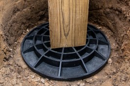 Fiber-reinforced composite footings are a proven alternative to concrete footings.