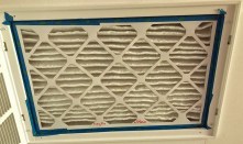 This 16x25 MERV-13 filter in a ceiling filter grille keeps the resistance low and the indoor air quality high.