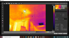 A thermal camera is often one of the first tools the author pulls out first to scan a site for possible hidden moisture.  Dark areas on the image indicate cool areas—places that may be wet and need further investigation.