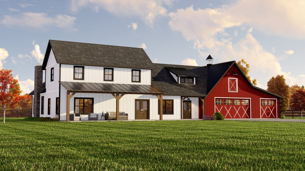 Barndominium House Plan 1064-231 Front Exterior from Houseplans.com