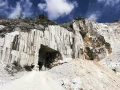 Entering a subterranean marble mine.
