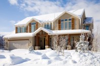 House With Snow In Winter High-Res Stock Photo - Getty Images