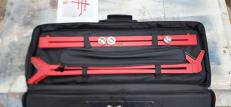 The True Position cabinet jig comes with a padded, zippered storage bag.