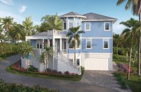 Florida house plan with porches, front exterior. See details at Houseplans.