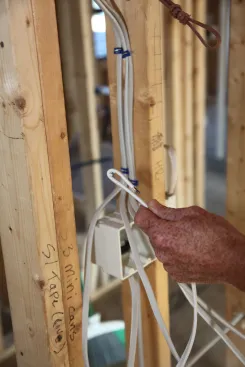 When running cable initially, the crew always bends the end of the cable that will be supplying power to the switch box. 