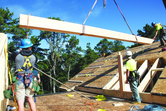 After installing the intersecting roof beam ...
