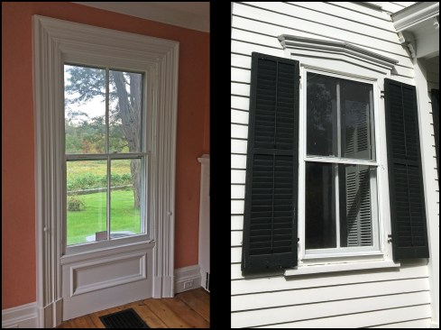 Given the complexity of the interior trim (above left), the author decided to remove the existing windows from the less-detailed exterior (above right).