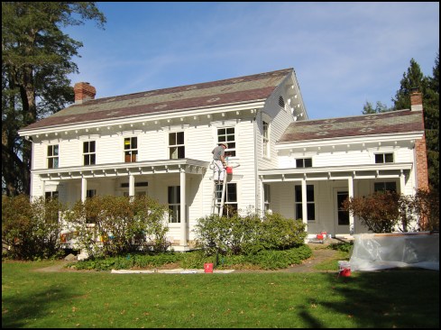 On the exterior, the trim and sashes (the unclad Marvin Ultimate sashes come factory primed) were painted with Benjamin Moore Moorguard acrylic exterior paint.