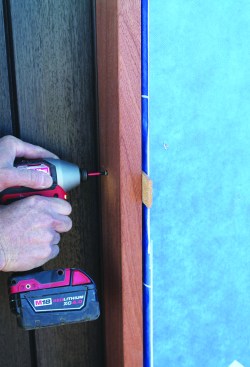 Then fasten the rest of the hinge jamb.