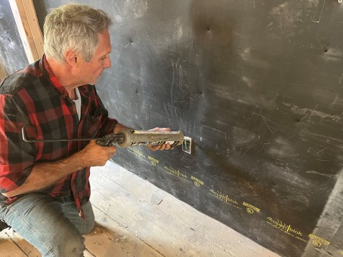 All penetrations, including electrical outlets, must be sealed with acoustical caulk and the seams in the MLV sheets taped off. 