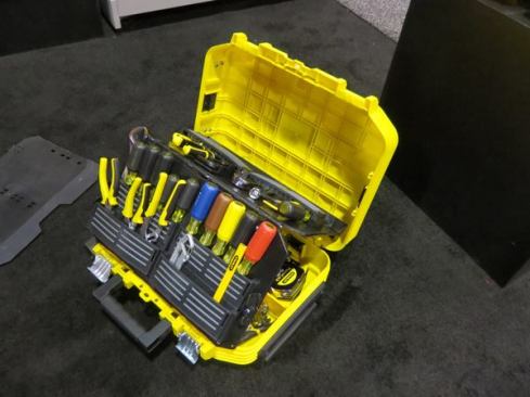 Stanley’s FatMax Rolling Tool Case is designed for ease of access and portability. It’s the kind of case a repair tech might use, but will work for any tradesman who needs to carry a selection of hand tools and small parts. There is also a non-rolling version. For a complete description of this product, including pricing, see
FatMax FMST21065 Rolling Tool Case.