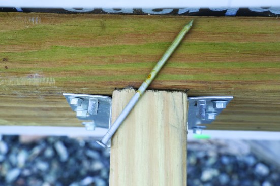 As gap size between the joist and ledger increases, the holding power of diagonal shear nails decreases.
