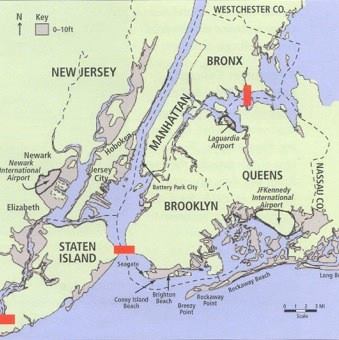 The original Stony Brook proposal called for barriers in the Verrazano-Narrows, Arthur Kill, and the East River.