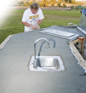 I followed with a brisk "sanding" with the wood float, leaving a coarse surface to ensure a good bond between the tile and the setting bed.