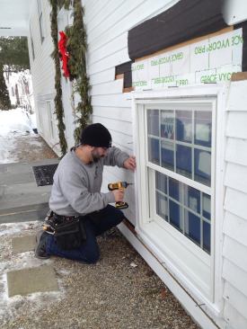A concealed fastener system secures the window trim in place. The screws are self-countersinking.