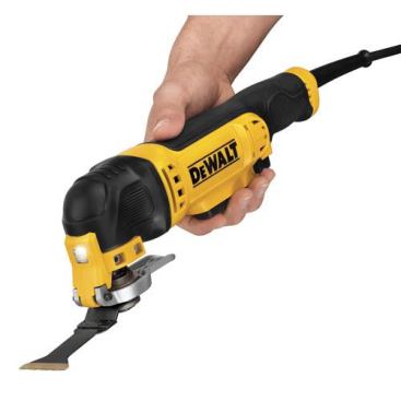 Here the DWE315 is being held in the "normal" grip position. Note that the trigger (which is variable speed) can be accessed from this grip position as well as the rear grip position.