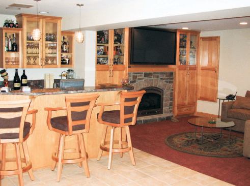 When we were finished, our clients had a new basement bathroom and laundry area and a spacious new family room.