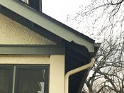 Even with a drip edge, rainwater can flow down the bottom of a rake board. This decorative detail is a nice way to force water to fall before it runs down and soaks the end grain.