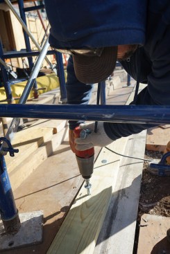 To support the new floor beam, the concrete slab had to be repaired and a new framing sill installed.