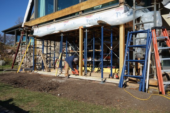 New LVL posts were installed to support the LVL beam.